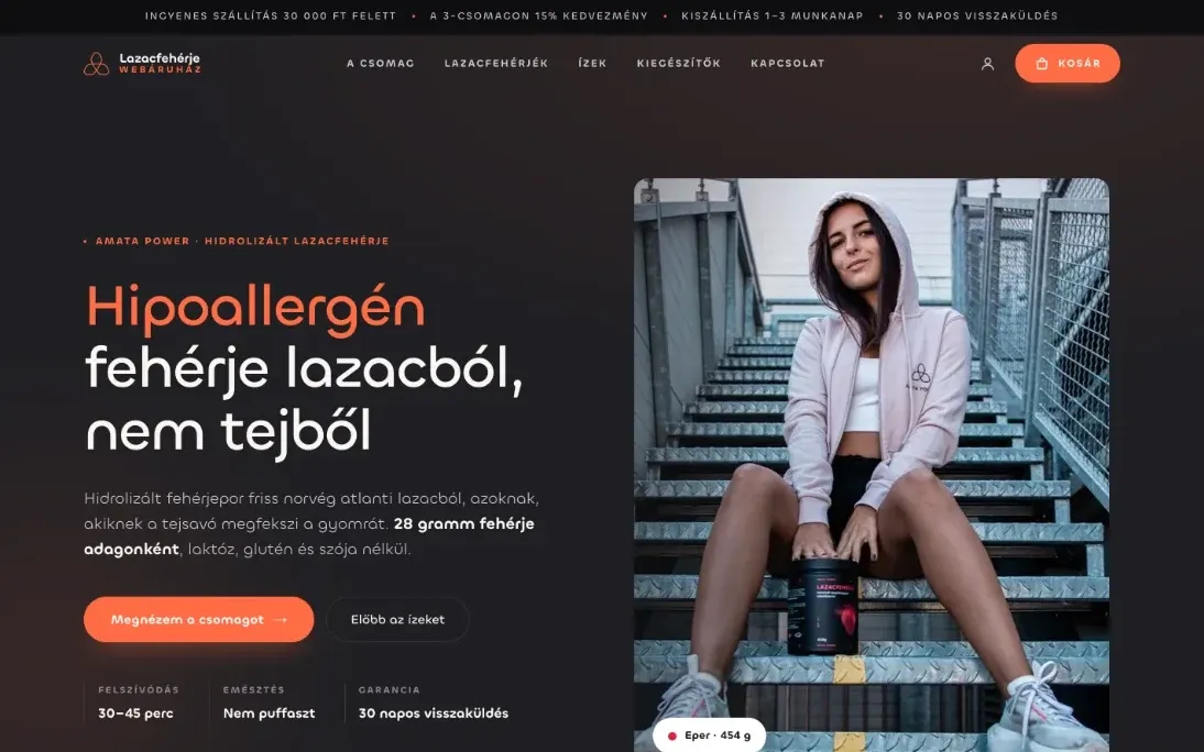 Lazacfehérje Áruház – az új weboldal