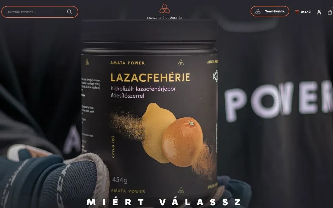 Lazacfehérje Áruház – a régi weboldal