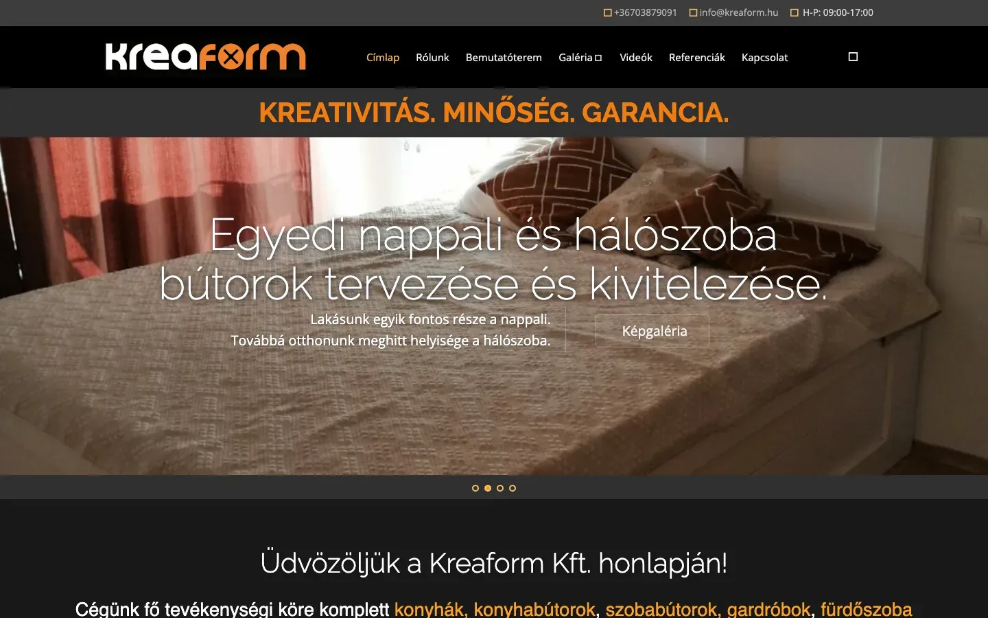 Kreaform – a régi weboldal
