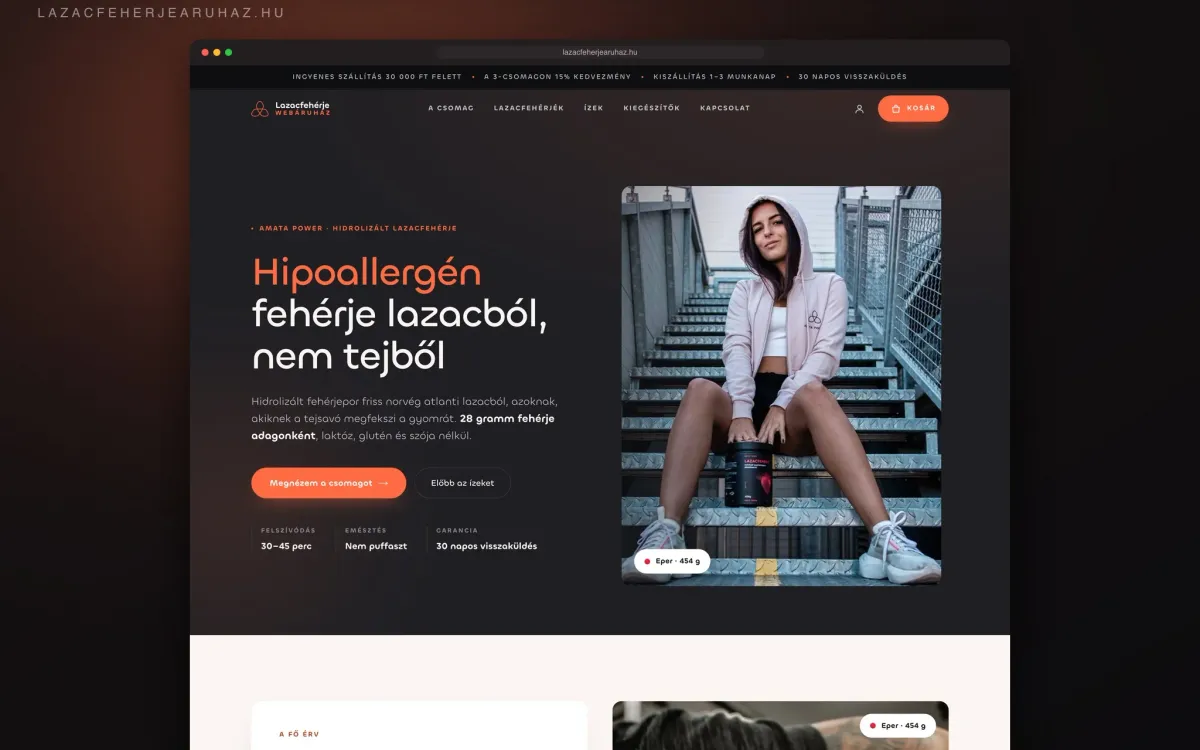 Lazacfehérje Áruház — Étrend-kiegészítő webáruház