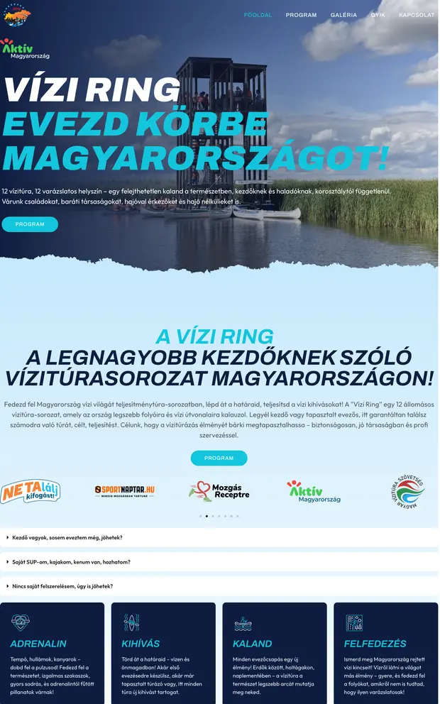 Vízi Ring weboldala